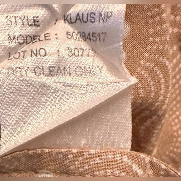 361. MENS Theory Klaus NP Vintage Tan/White Cotton long-sleeve button-down shirt - Picture 5 of 5